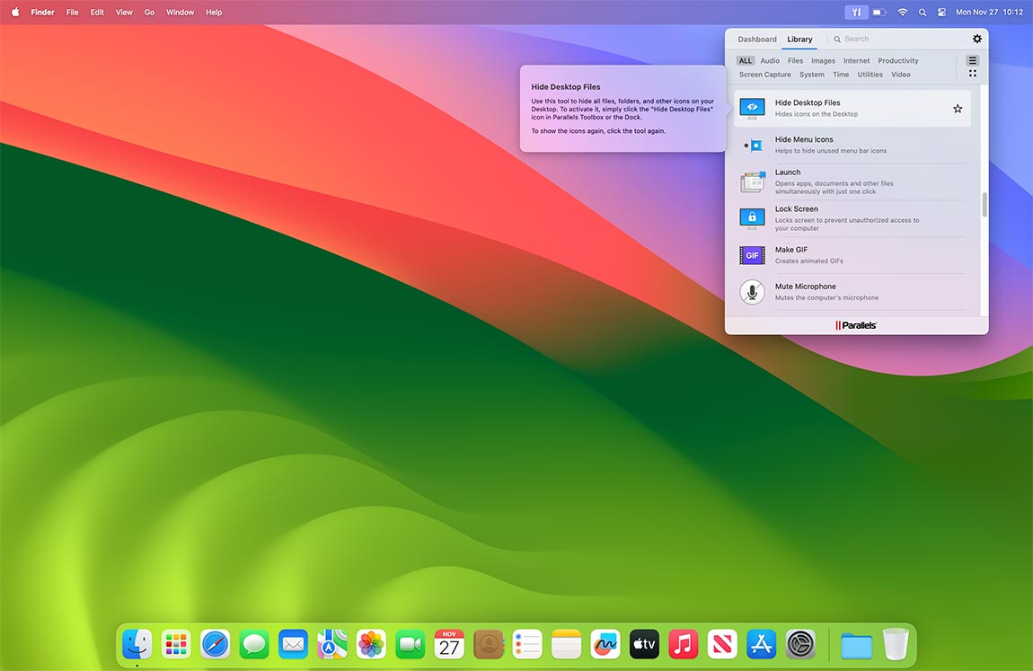 Hide Desktop screen